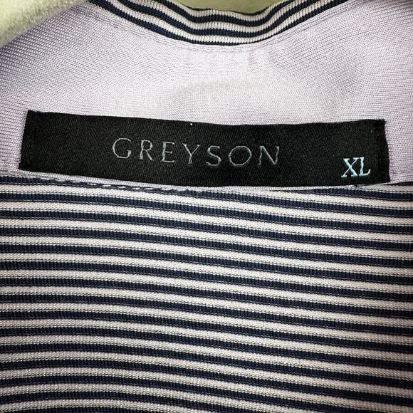 Greyson Saranac Polo Performance Golf Resort Striped Purple Mens XL Short Sleeve - Picture 7 of 11